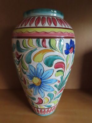 Bodenvase Vase mit bunten Blumen ca. 41 cm hoch