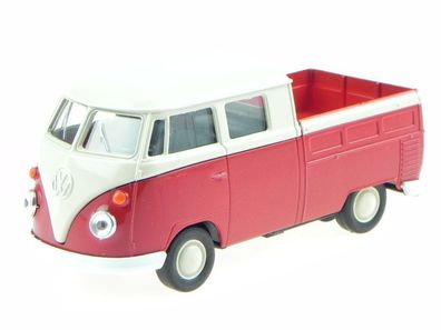 VW T1 DoKa Pritsche rot creme Modellauto Welly 1:34