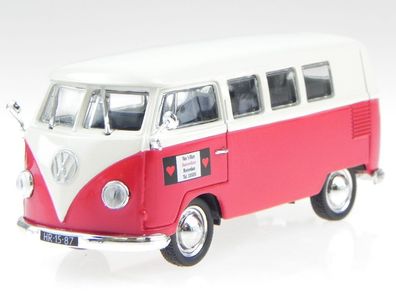 VW T1 Kombi Bus Bulli rot-weiss Modellauto 840216 Norev Lecturama 1:43