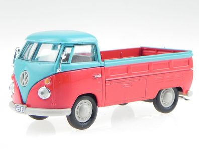 VW T1 Pritsche rot-blau Modellauto in Vitrine Cararama 1:43