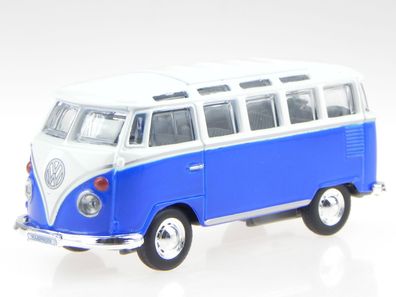 VW T1 Samba Bus blau weiss Modellauto mai0032B Maisto 1:43