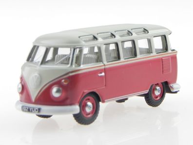 VW T1 Samba Bus wachs rot Dach beige Modelauto 76VWS001 Oxford 1:76