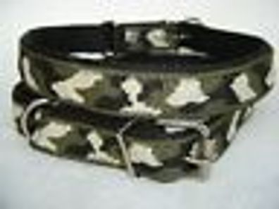 Halsband - Hundehalsband Halsumfang 48-62cm/30mm, Militär Style