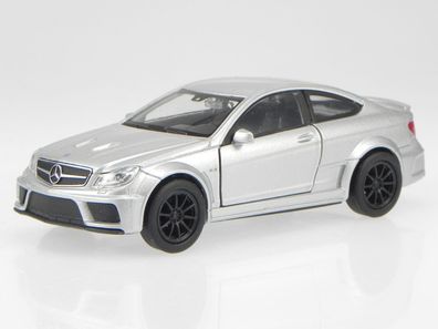 Mercedes C204 C63 AMG Coupe Black Series silber Modellauto Welly 1:40