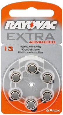 Rayovac Extra Advanced PR48/13A - Zink-Luft Hörgeräte-Knopfzelle, 1,4 V
