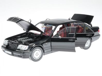 Mercedes W140 S 600 1997 schwarz Modellauto 183722 Norev 1:18