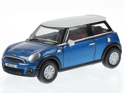 Mini Cooper laser blue Dach schwarz Modellauto 76NMN006 Oxford 1:76