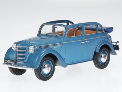 Moskvitch 400-420A 1949 blau Ostalgie DDR Modellauto Hachette 1:24