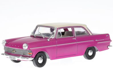 Opel Rekord P2 1961 pink Modellauto ABADD113 in Vitrine Hachette 1:43