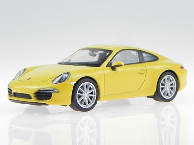 Porsche 911 991 Carrera gelb Modellauto Welly 1.43