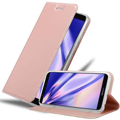 Cadorabo Hülle kompatibel mit Huawei P SMART 2018 / Enjoy 7S in CLASSY ROSÉ GOLD ...