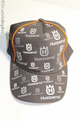 Husqvarna Kappe Mütze Cap Basecap mit Husqvarna Logos grau/ orange