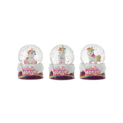 Toi-Toys - Schneekugel - Einhorn Weihnachten Advent Deko Mädchen Unicorn rosa