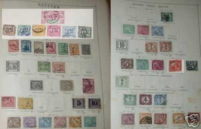 Sammlung mit 47 Briefmarken Ägypten um 1900
