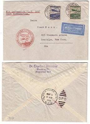 32756 seltener Luftpostbrief von Europa nach Nordamerika 1936 Mi 606,607