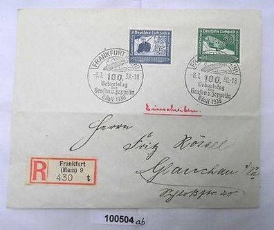 alter Zeppelin Einschreiben Brief Frankfurt am Main 1938