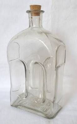 originelle alte Glas Flasche Höhe 27 cm um 1900