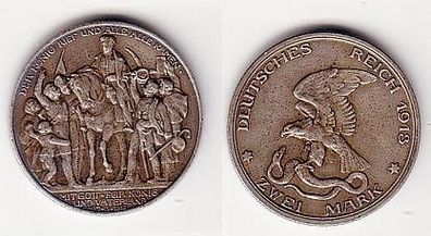 2 Mark Silbermünze Peussen Befreiungskriege 1913 A