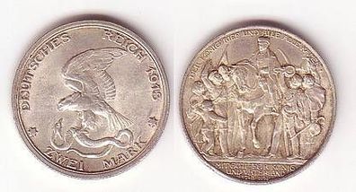 2 Mark Silbermünze Preussen Befreiungskriege 1913 A