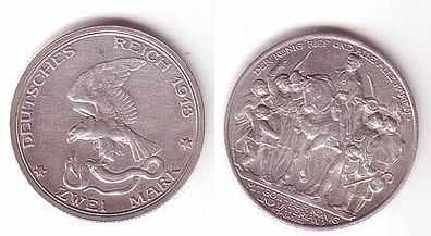 2 Mark Silbermünze Preussen Befreiungskriege 1913 B