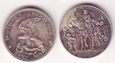 2 Mark Silbermünze Preussen Befreiungskriege 1913 I