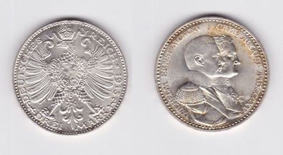 3 Mark Silbermünze Sachsen-Weimar-Eisenach 1915 100 Jahrfeier vz+ (141286)