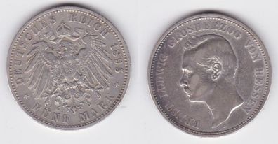 5 Mark Silbermünze Hessen Großherzog Ernst Ludwig 1895 Jäger 73 (141547)