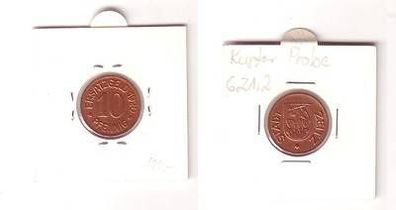 10 Pfennig Probe Kupfer Münze Notgeld Stadt Zeitz 1920