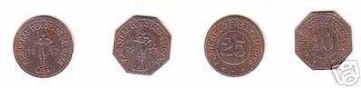 10 und 25 Pfennig Münzen Notgeld Stadt Belgern 1917