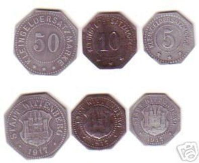3 Münzen Notgeld 5 bis 50 Pfennig Stadt Wittenberg 1917