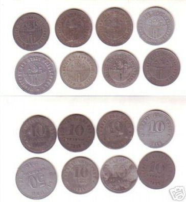 8 Münzen Notgeld 10 & 50 Pfennig Stadt Weißenfels