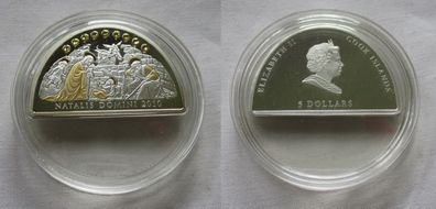 5 Dollar Silbermünze Cook Inseln 2010 Natalis Domini + Swarovskis (154455)