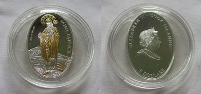 5 Dollar Silbermünze Cook Inseln 2010 Saint Patrick + Swarovskis (154443)