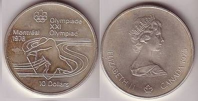 10 Dollar Silbermünze Kanada Olympiade Montreal 1976, von 1975