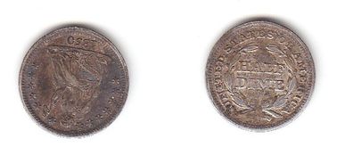 1/2 Dime Silbermünze USA 1850 (115536)