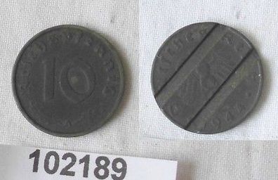Fehlprägung Deutsches Reich 10 Pfennig Zink Münze 1944 A