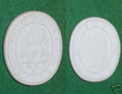 DDR Porzellan Medaille 1000 Jahre Meißen 1929