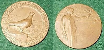 Bronze Medaille Brieftauben Züchter Vereine um 1920