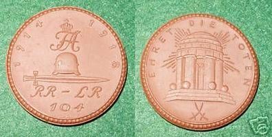 seltene Porzellan Medaille RR LR 104 1914-1918