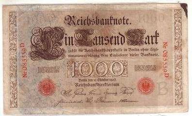 Banknote 1000 Mark 10.10.1903 Kaiserreich Ro. Nr.21