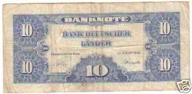 10 Mark Banknote Bank deutscher Länder 22.8.1949