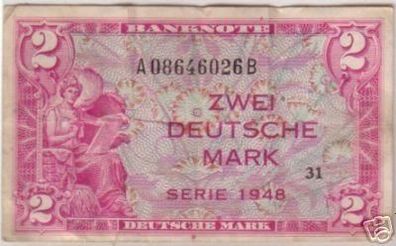 seltene Banknote 2 Mark Bank deutscher Länder 1948