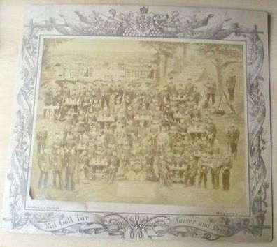 altes Reservistenbild auf Pappe Hagenau im Elsass 1897