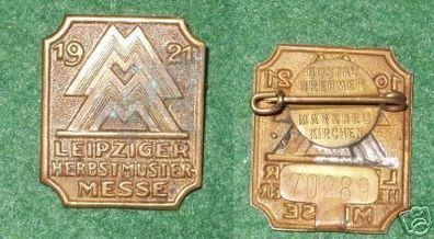 seltenes Abzeichen Leipziger Herbstmustermesse 1921