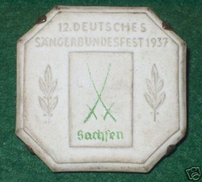 Abzeichen 12. Dt. Sänger Bundesfest Sachsen 1937