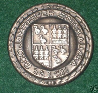 altes Abzeichen zur 800 Jahrfeier d. Stadt Zwickau 1935