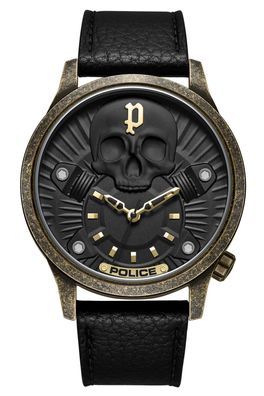 Police Herren-Armbanduhr Jet Schwarz/ Goldfarben PEWJA2227702