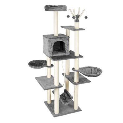 Kletterbaum grau 165cm Katzenkratzbaum Katzenbaum Spielbaum Kletterbaum