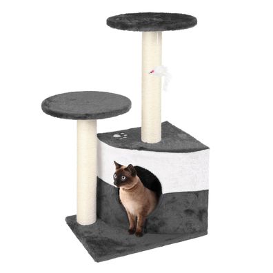 Wiltec Kratzbaum Grau 71cm Katzenkratzbaum Katzenbaum Kletterbaum Katze