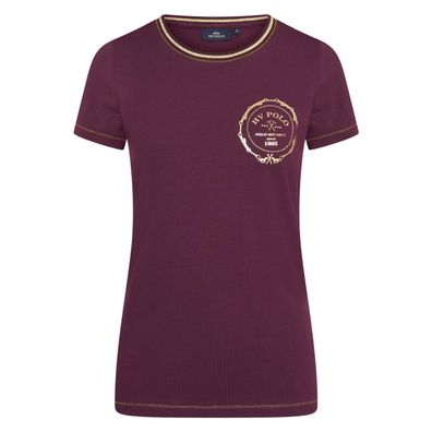 HV Polo T-Shirt Beau Dark berry mit goldenem Logo FS/2022